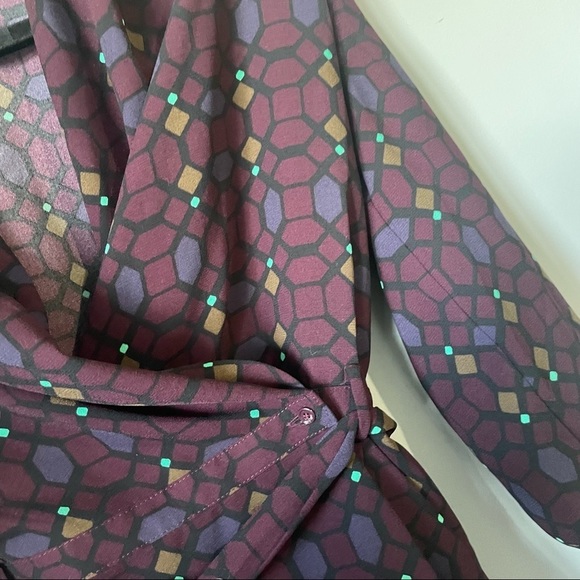 Wilfred franca wrap dress geometric shape pattern size 4 - Picture 2 of 15